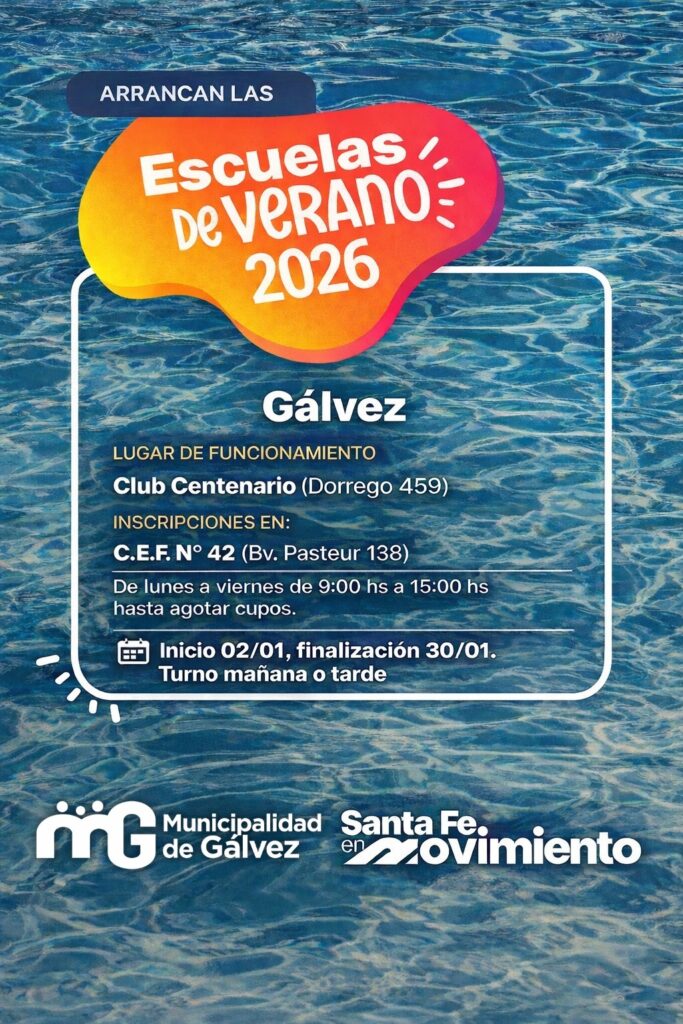 Lee más sobre el artículo Escuelas de Verano 2026: abren las inscripciones en Gálvez con una propuesta ampliada y más instituciones involucradas