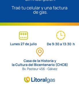 Litoralgas brindará un taller gratuito de digitalización para clientes en Gálvez