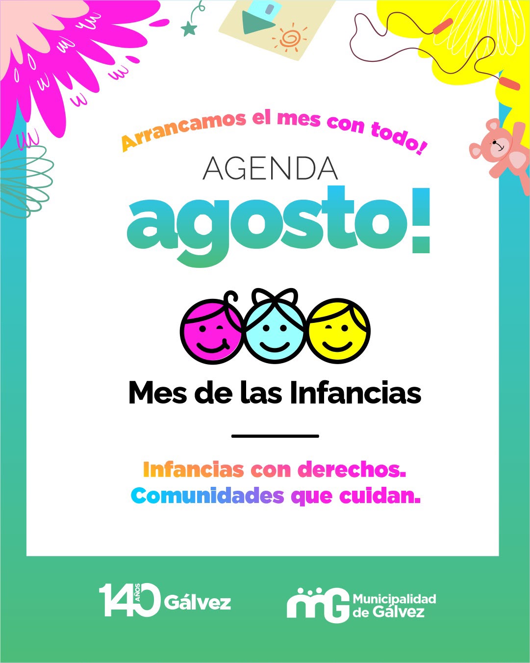 Agosto llega con una agenda repleta de actividades para las infancias en Gálvez