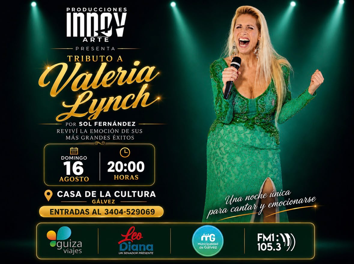 Sol Fernández llega a Gálvez con un homenaje a Valeria Lynch
